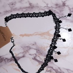 Choker necklace Black with black charms
